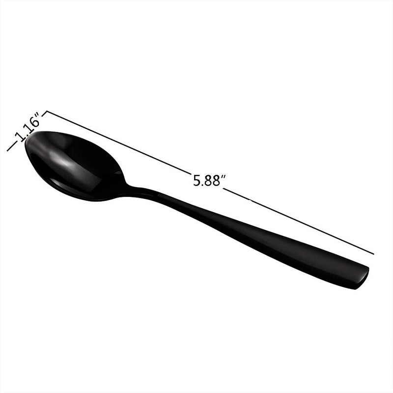 Teyyvn 16-Piece Stainless Steel Tea Spoons, Black Small Spoon - Image 2